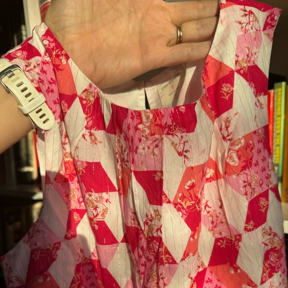 NEW (no tag) Crewcuts tiered dress in shimmer patchwork print (size 14) - Picture 4 of 4